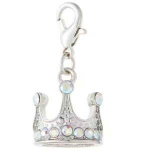 Silver Bedazzled Princess Crown Charm